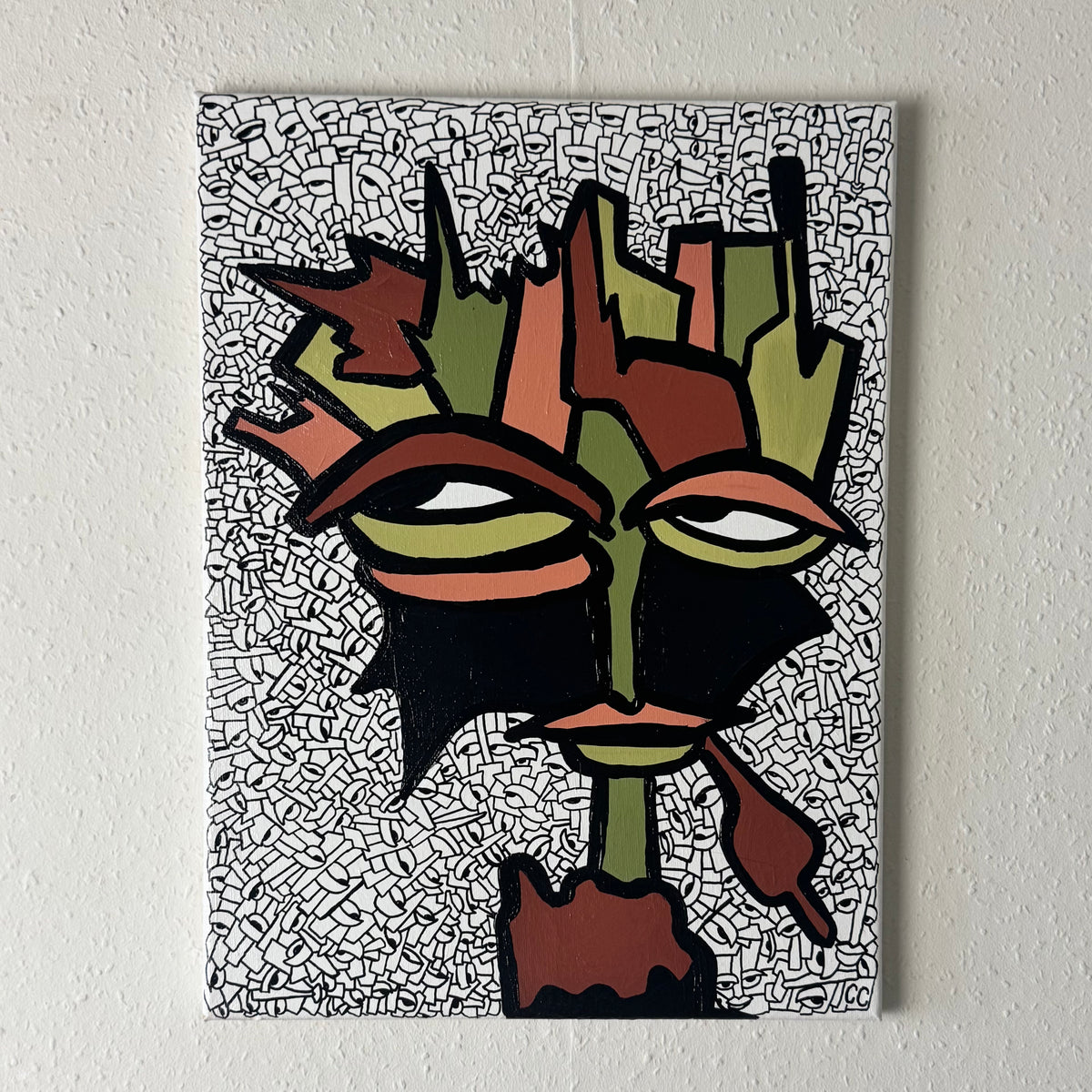 “Hier een Droge Vinger” 30x40 cm
